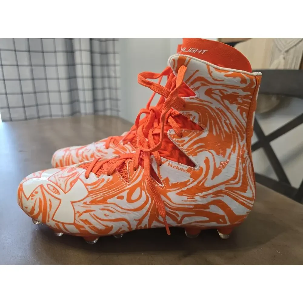 NewUnder Armour Highlight Clutchfit Orange & White Football Cleat Men Size 9.5